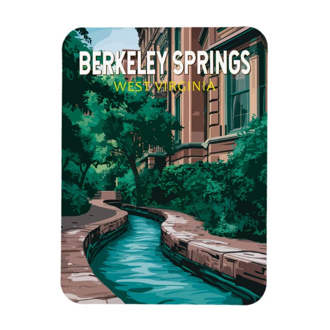 Ímã Ilustração de Viagem Berkeley Springs West Virgini (Vertical)