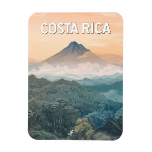 Ímã Ilustração de viagem da Costa Rica em estilo vinta
