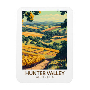 Ímã Ilustração de Viagem da Hunter Valley Austrália Ar