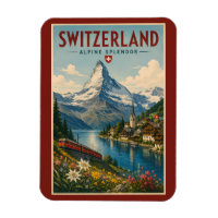 Ilustração de viagem da Suíça Arte Vintage