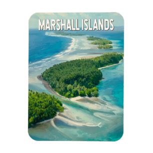 Ímã Ilustração de viagem das Ilhas Marshall Arte Vinta