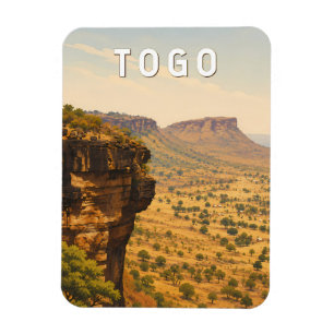 Ímã Ilustração de viagem de arte vintage do Togo