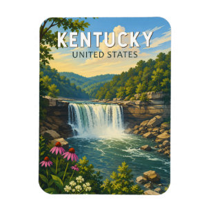 Ímã Ilustração de Viagem de Arte Vintage Kentucky