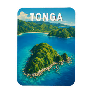 Ímã Ilustração de viagem de Tonga Arte Vintage