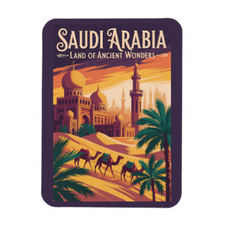 Ímã Ilustração de viagem do deserto da Arábia Saudita