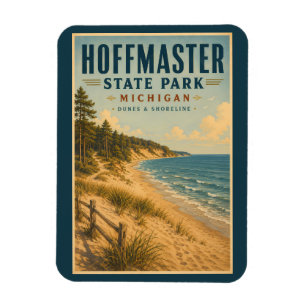 Ímã Ilustração de viagem do Hoffmaster State Park Mich