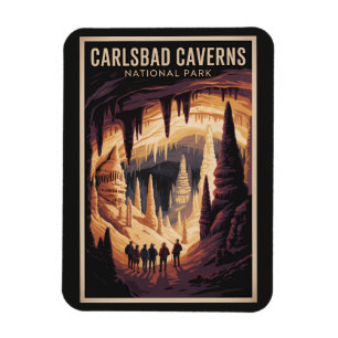 Ímã Ilustração de Viagem do Parque Nacional Carlsbad C