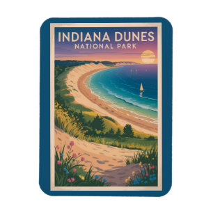 Ímã Ilustração de Viagem do Parque Nacional Indiana Du
