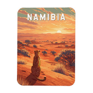 Ímã Ilustração de viagem vintage da Namíbia