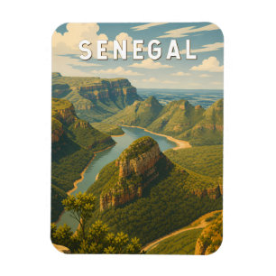 Ímã Ilustração de viagem vintage do Senegal