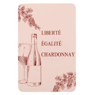 Ímã Ilustração de Vinho Engraçado Liberté Égalité Char
