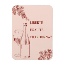 Ímã Ilustração de Vinho Engraçado Liberté Égalité Char
