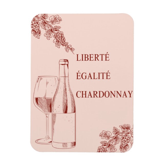 Ímã Ilustração de Vinho Engraçado Liberté Égalité Char (Vertical)