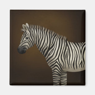 Imã Ilustração de Zebra Vida Selvagem Exótica