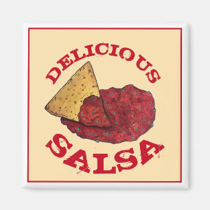 Imã Ilustração Deliciosa de Chips Salsa Tortilla