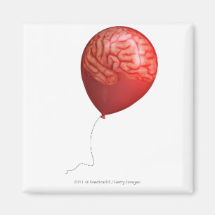 Imã Ilustração do balão com um cérebro sobrepor