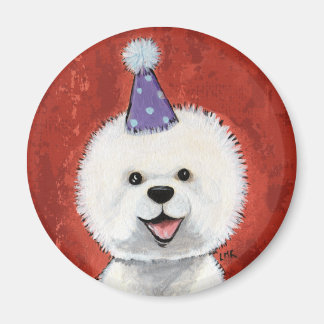 Imã Ilustração do Cão do Partido Frise Bichon
