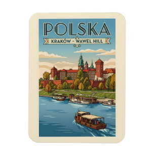 Ímã Ilustração do Castelo Real de Wawel na Polônia Art
