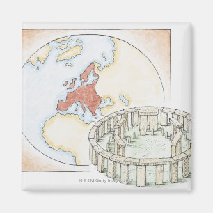 Imã Ilustração do círculo de pedra antigo na frente