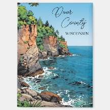Ilustração do Condado de Door, Wisconsin no Lago M