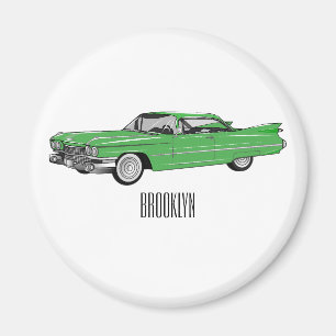 Imã Ilustração do desenho animado Classic car 1959