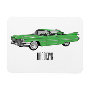 Ímã Ilustração do desenho animado Classic car 1959