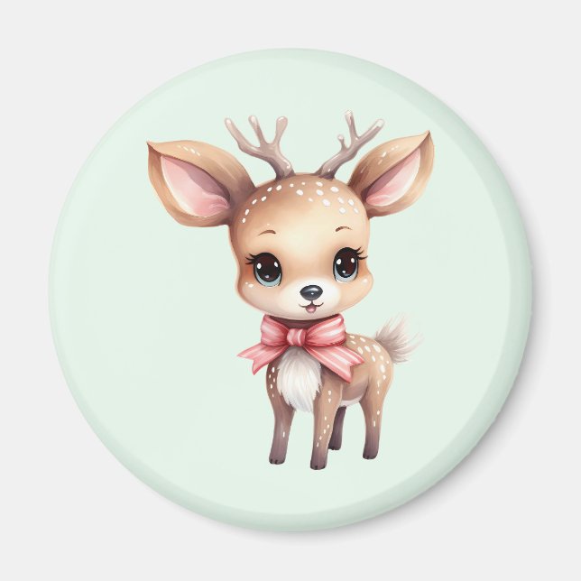 Imã Ilustração do desenho animado de veado-bebê (Frente)