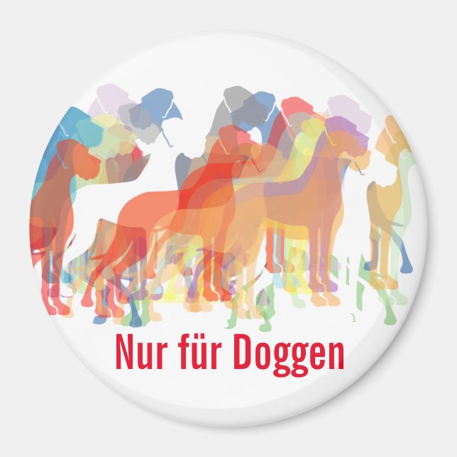 Imã Ilustração do Dogue Alemão (Frente)