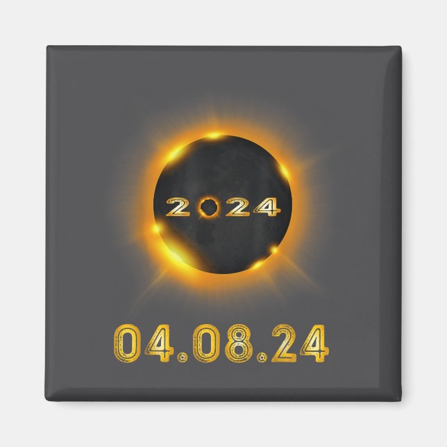 Imã Ilustração do Eclipse Solar 04 08 24 (Frente)
