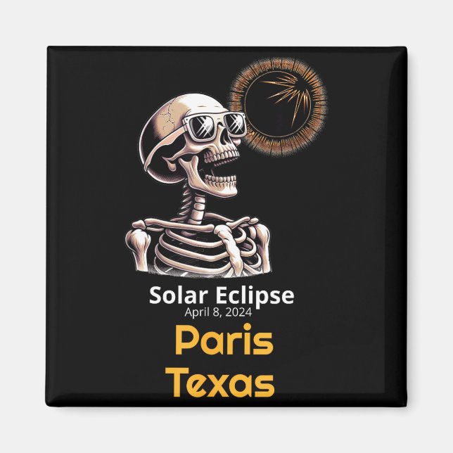 Imã Ilustração do Eclipse Solar Esqueleto Paris Texas (Frente)