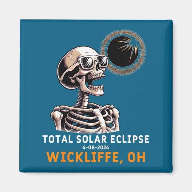 Imã Ilustração do Eclipse Solar Esqueleto Wickliffe Oh (Frente)