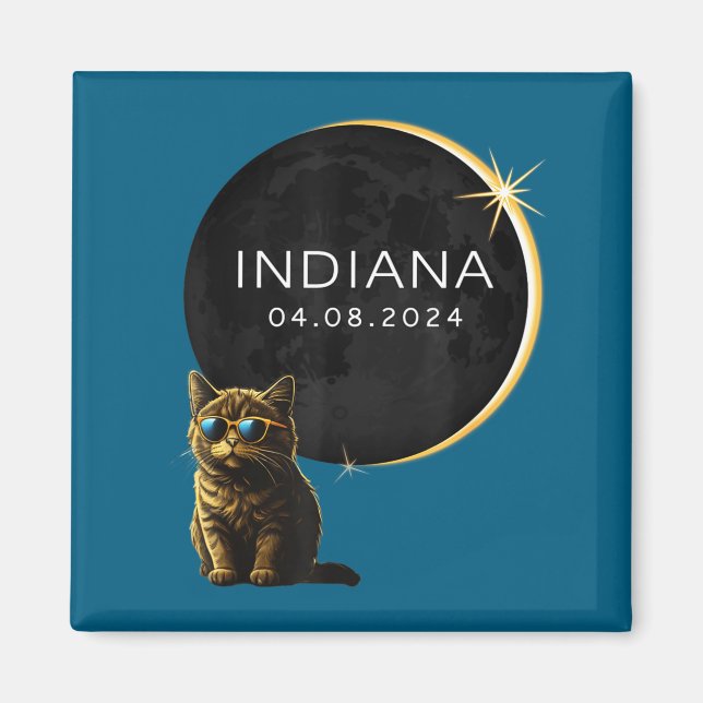 Imã Ilustração do Eclipse Solar Total de Indiana com G (Frente)