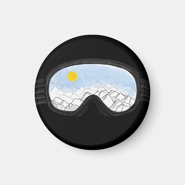 Imã Ilustração do Modo Montanha Ski Goggles (Frente)