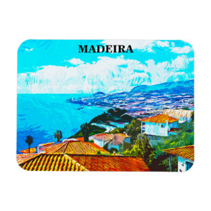 Ímã Ilustração do Panorama de Portugal Madeira