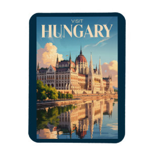 Ímã Ilustração do Parlamento da Hungria Arte de Viagem