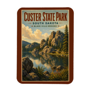 Ímã Ilustração do Parque Estadual de Custer Dakota do