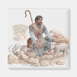 Imã Ilustração do pastor que encontra seus carneiros