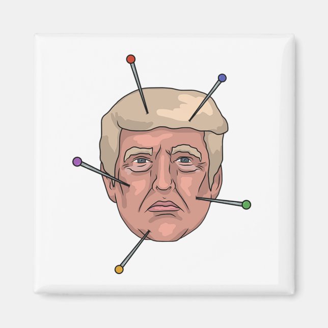 Imã Ilustração do Pino da Boneca Voodoo Donald Trump (Frente)