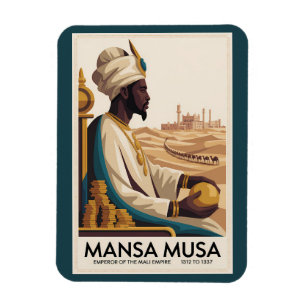 Ímã Ilustração do Rei Africano do Império Mali Mansa M