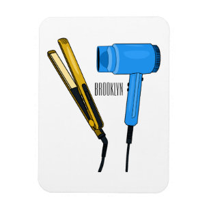 Ímã Ilustração do secador de cabelo e do alisador de c