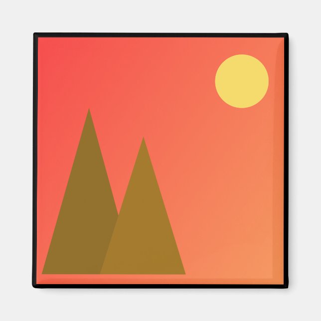 Imã Ilustração do sol moderno acrílico (Frente)