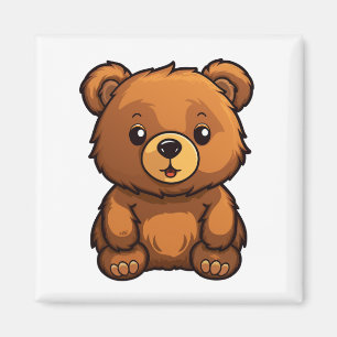 Imã Ilustração do urso de desenho animado
