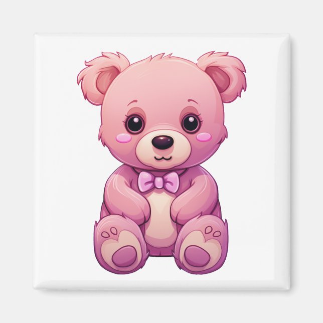 Imã Ilustração do urso de desenho animado (Frente)