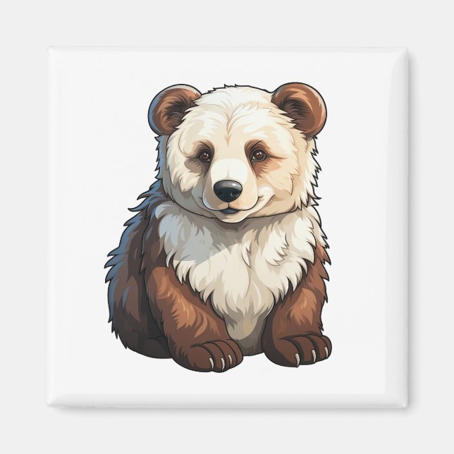 Imã Ilustração do urso de desenho animado (Frente)