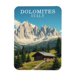 Ímã Ilustração Dolomites Itália Viagem Souvenir