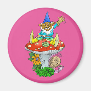 Imã Ilustração dos desenhos animados de um gnome. de