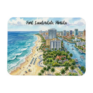 Ímã Ilustração em Aquarela de Fort Lauderdale Flórida