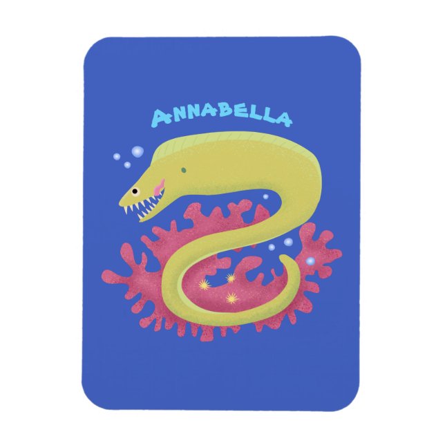 Ímã Ilustração engraçada de desenho animado de enguia  (Vertical)