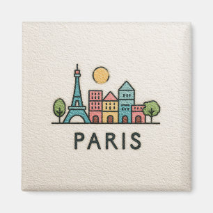 Imã Ilustração Fofa de Paris