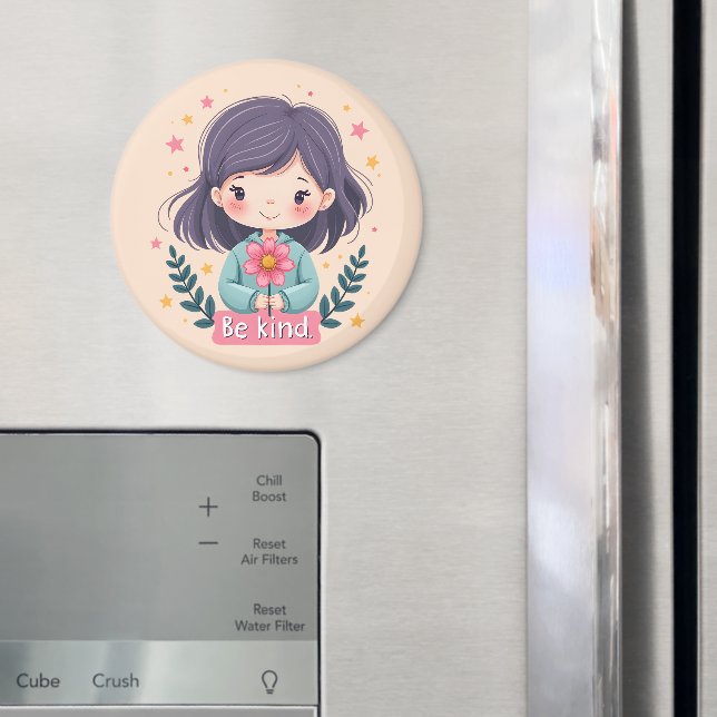 Imã Ilustração Fofa Kawaii "Seja Gentil" (In Situ (Fridge))